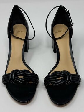 NIB Alexandre Birman Vicky 60 Black Leather Ankle-Strap Sandals Size 37.5